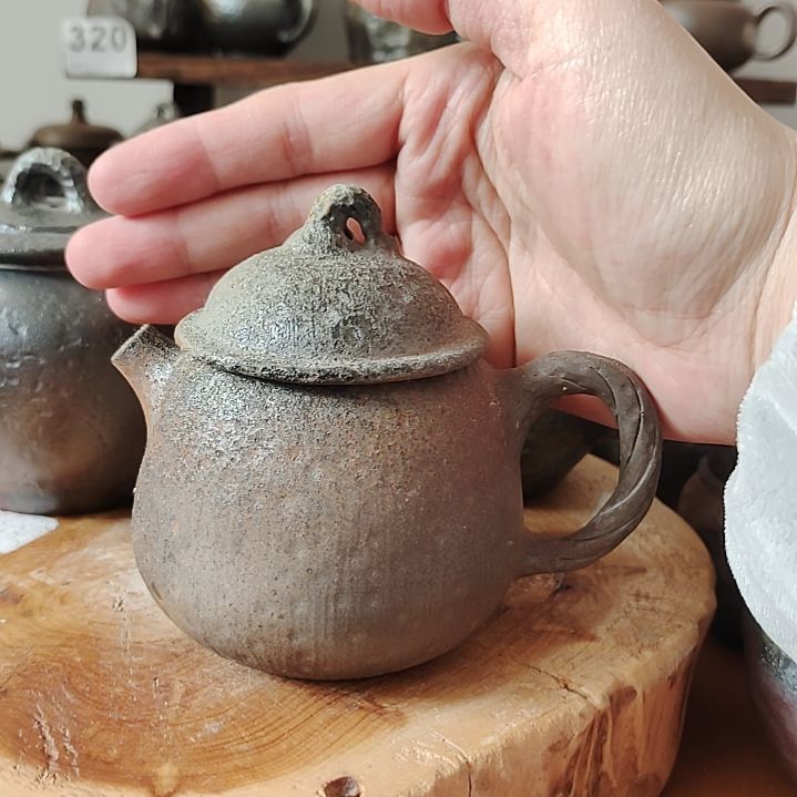坭兴陶纯柴烧全手工茶壶微瑕180c