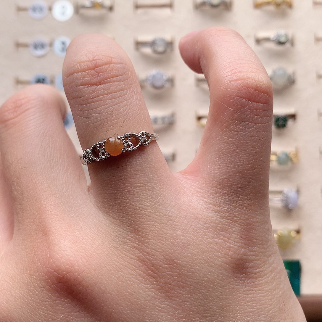 翡翠戒指银S925镶嵌0067