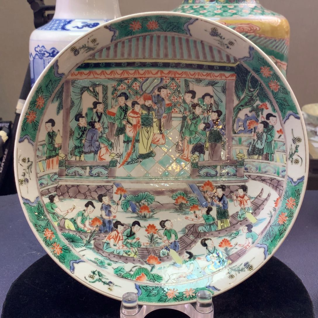陶盘12856瓷器—五彩人物故事赏盘