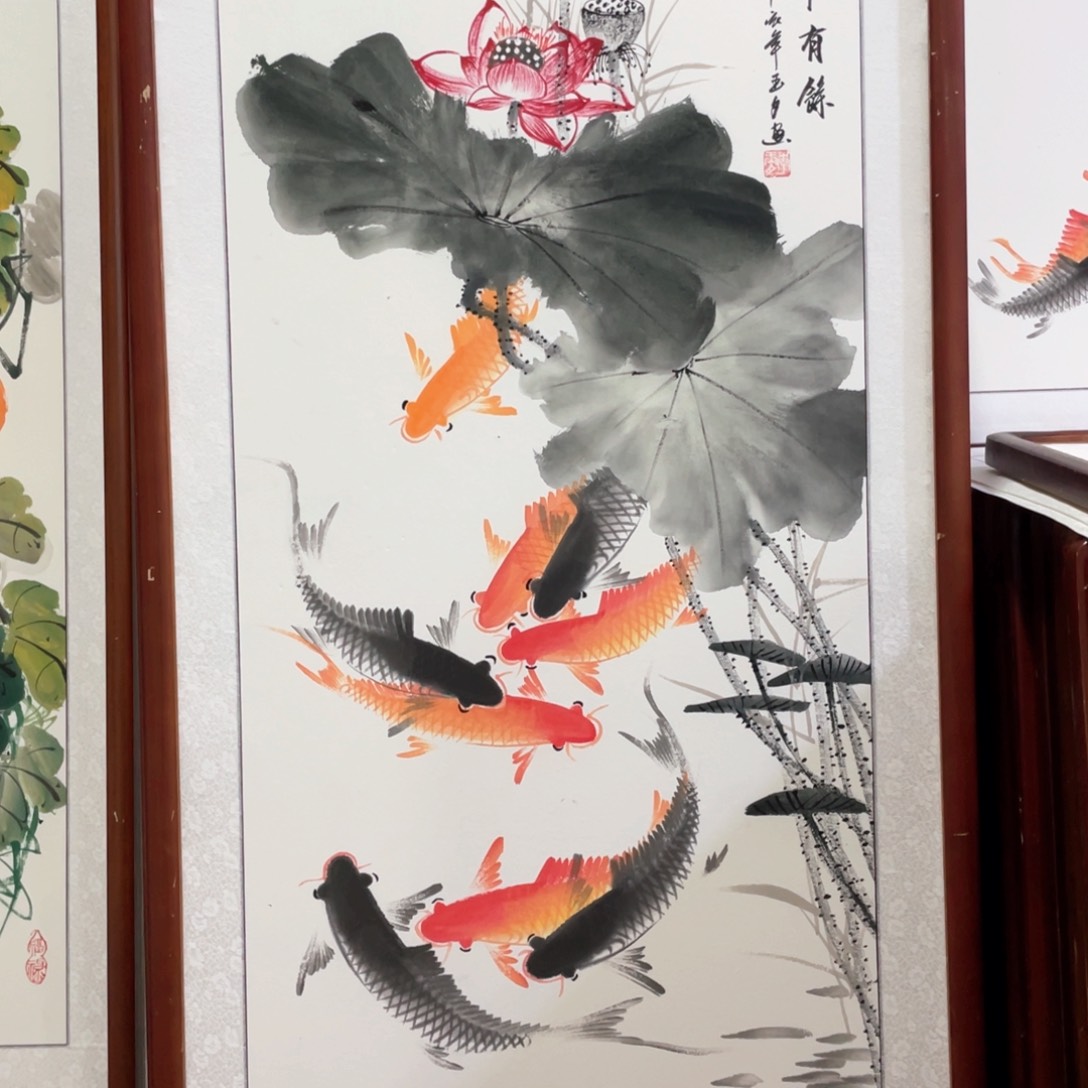 国画带框尺寸123*63厘米