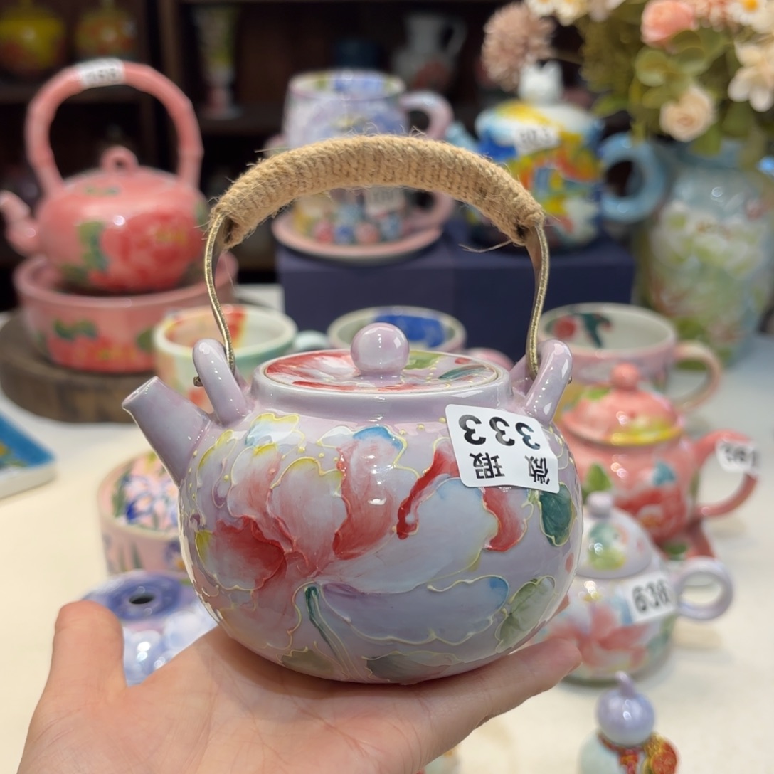 景德镇手绘高温釉下彩陶瓷茶具