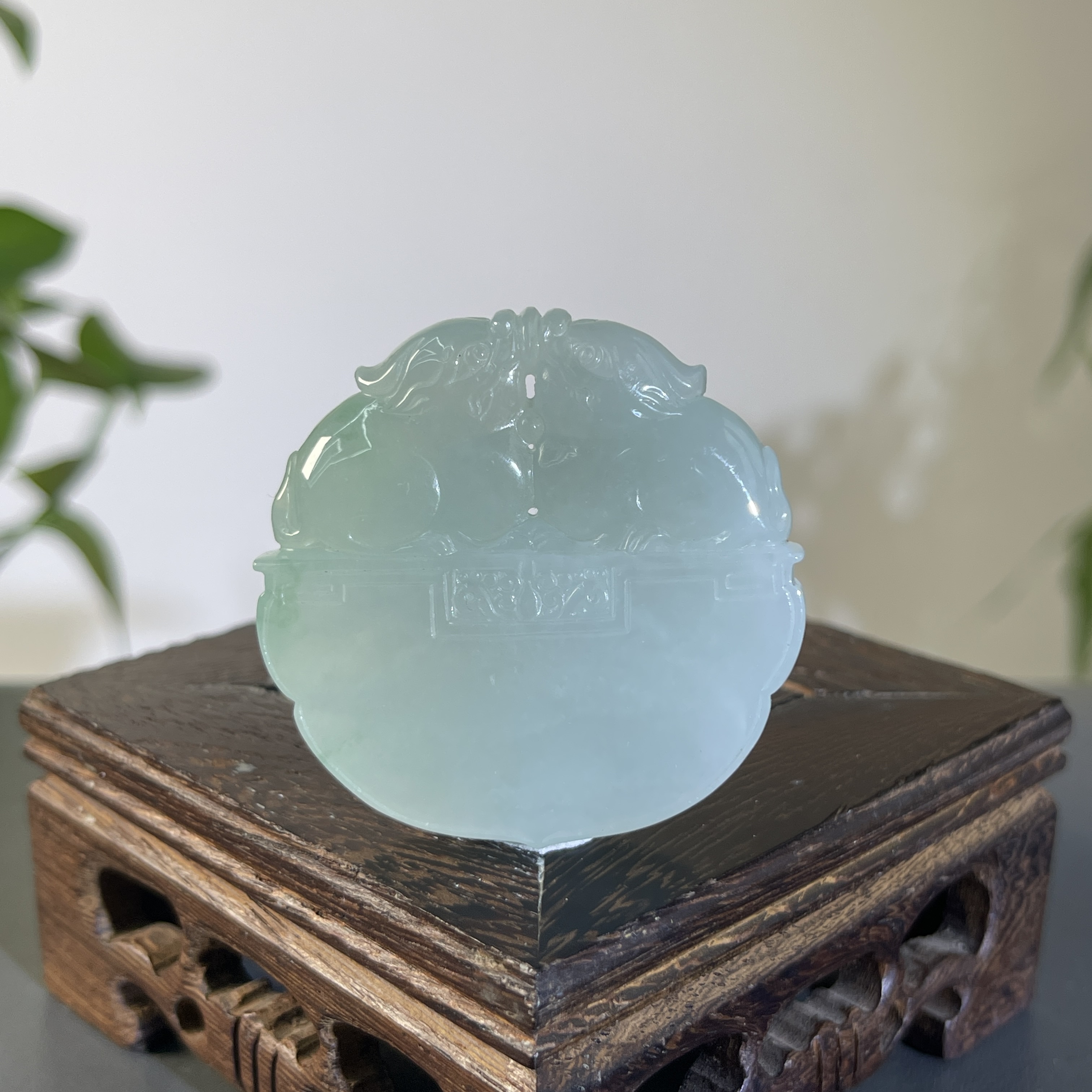 JGB06-136  天然缅甸A货翡翠  仿古牌