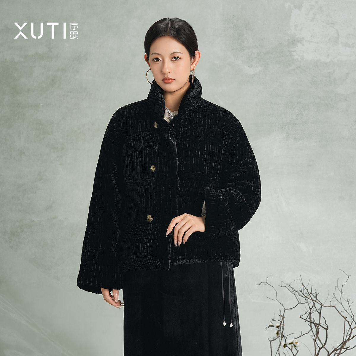 序缇90鹅绒羽绒服女2025冬季新款100%桑蚕丝外套J09-27560