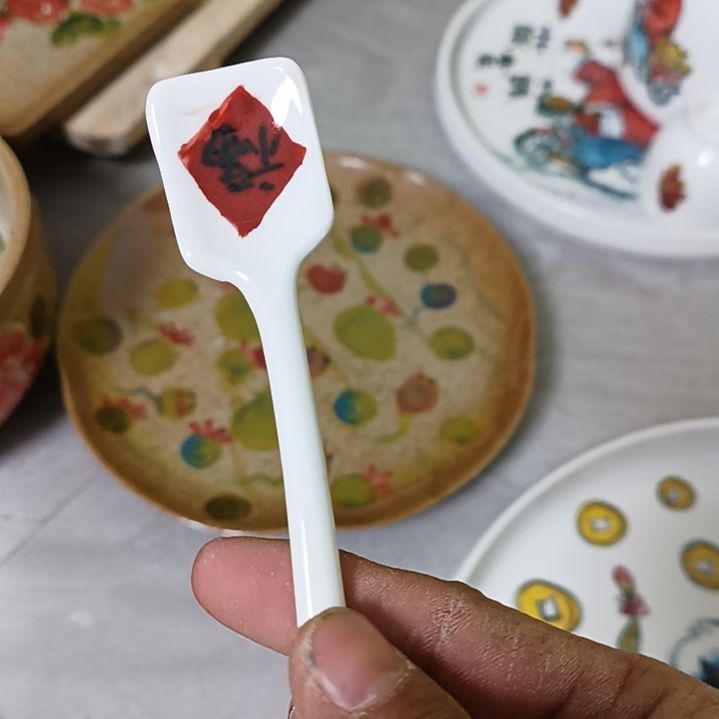 盘景德镇手绘釉下彩手绘