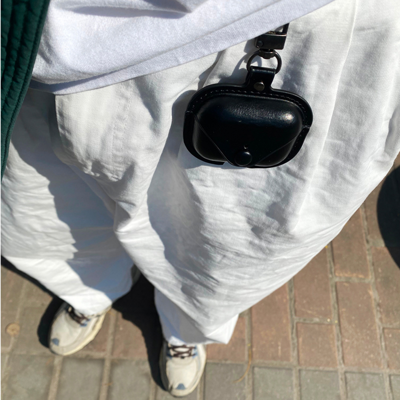 小众复古皮质耳机套挂件适用苹果AirPodspro2保护套2代/3代AirPod