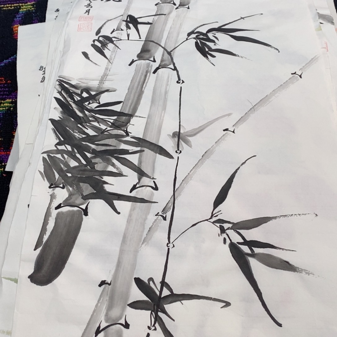 书法张玉玲四尺四开花鸟