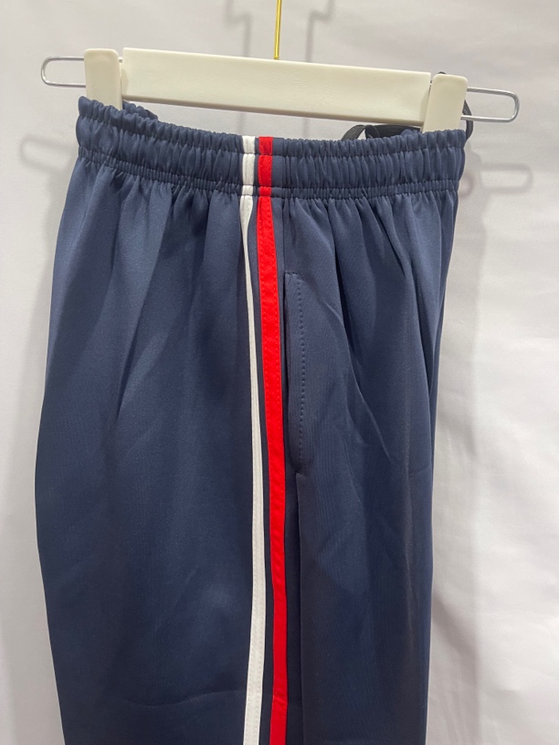青州校服春秋学生裤红白条校服裤常规长裤松紧带运动长裤运动裤