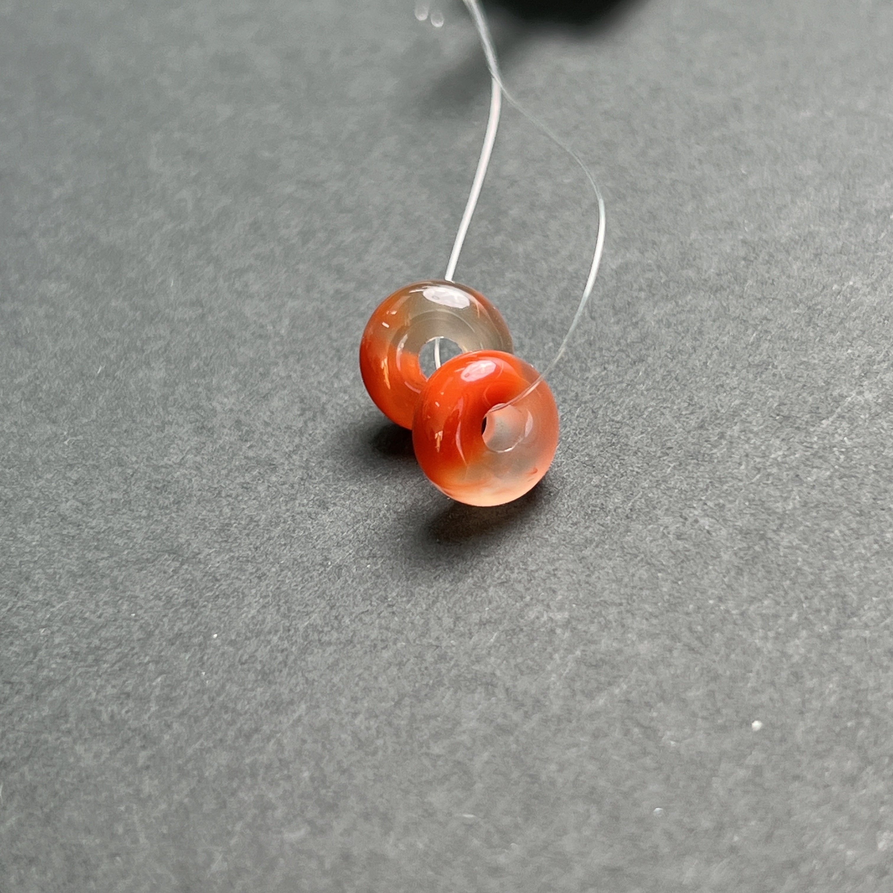 冰飘南红玛瑙平安环10mm+（2件组合装）