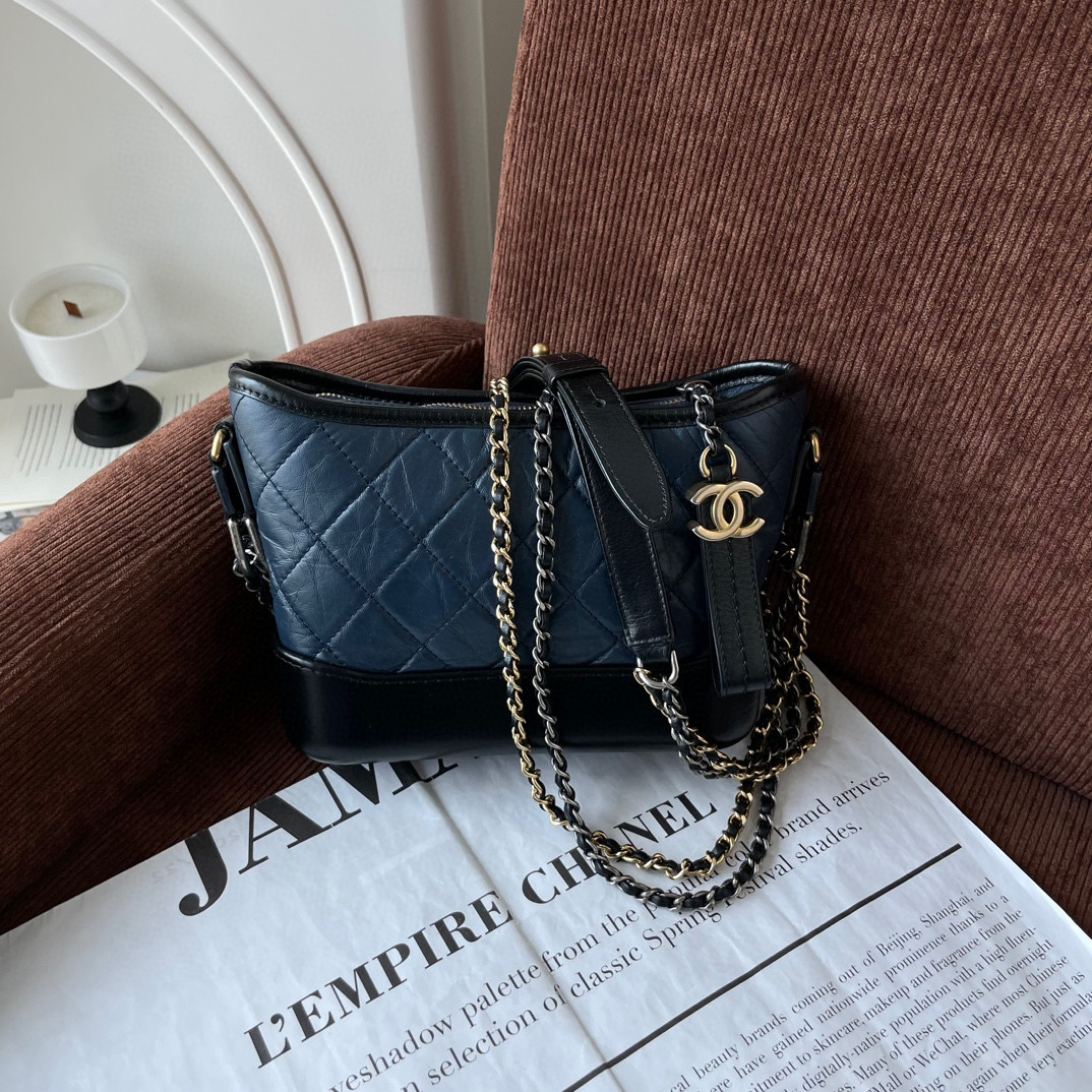 99新 Chanel/香奈儿 流浪小号蓝27开中检 BJM12-1109