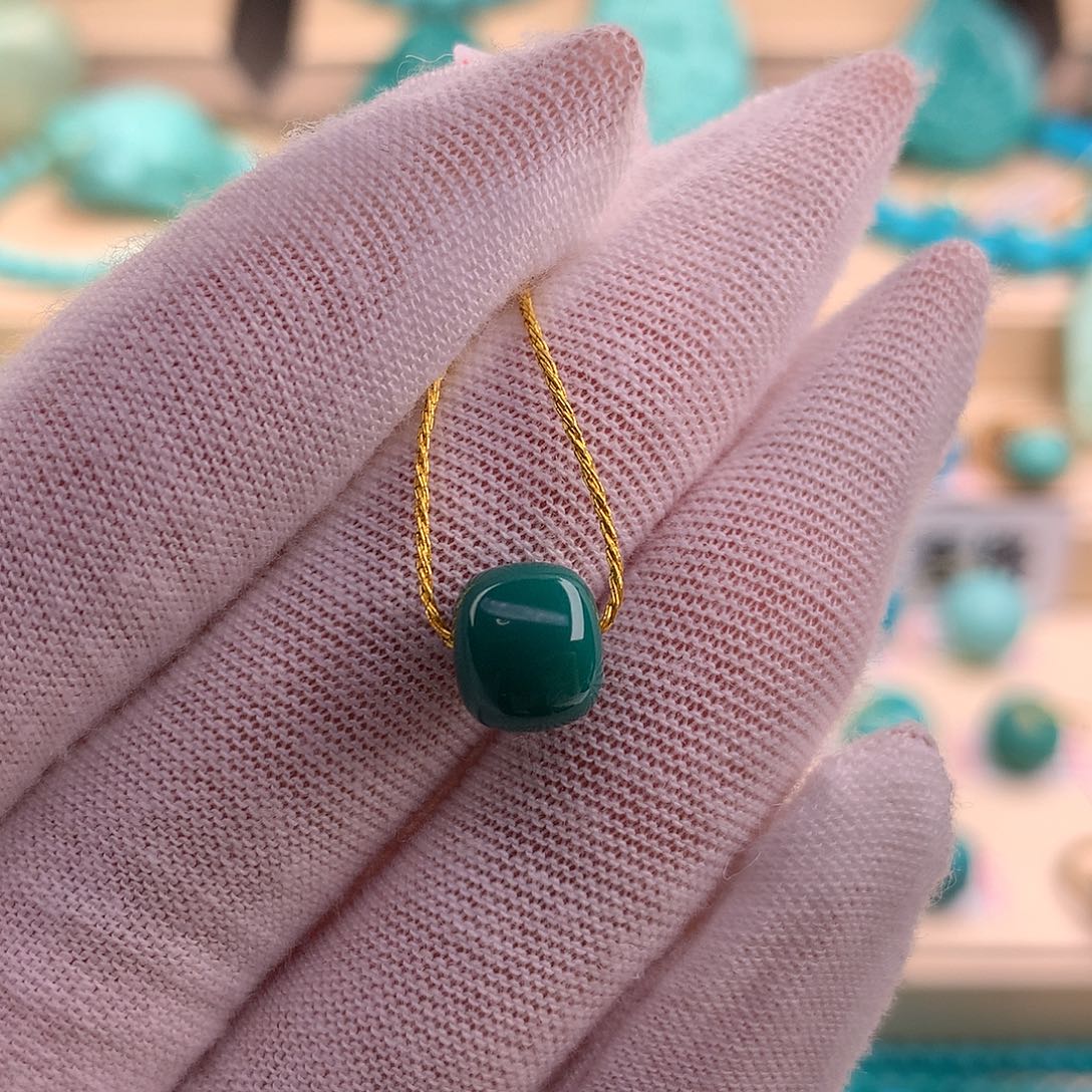 绿松石珠宝奇石未镶嵌8.5×7.5