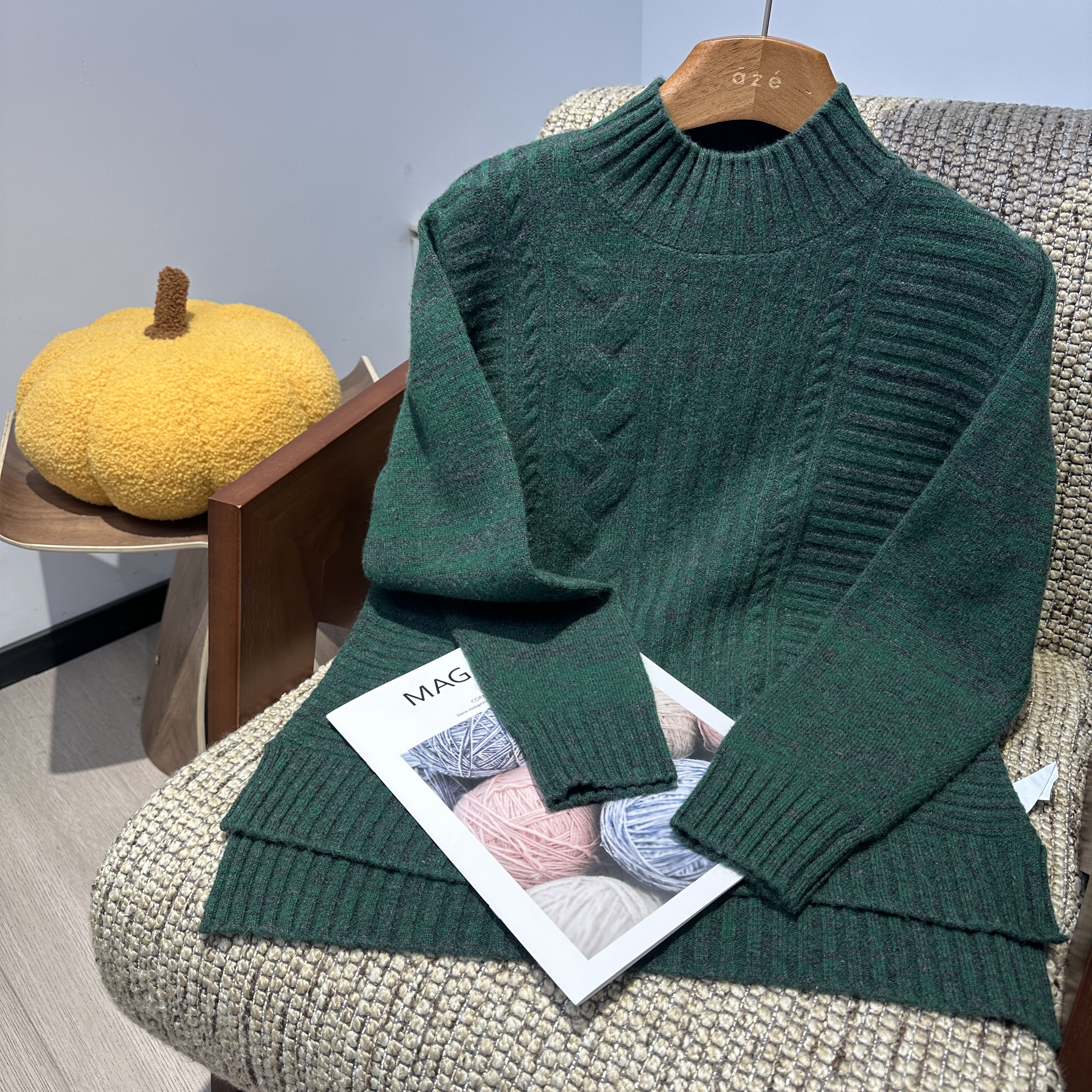 长袖休闲加厚秋冬冬季针织时尚半高领圆领WH-D87