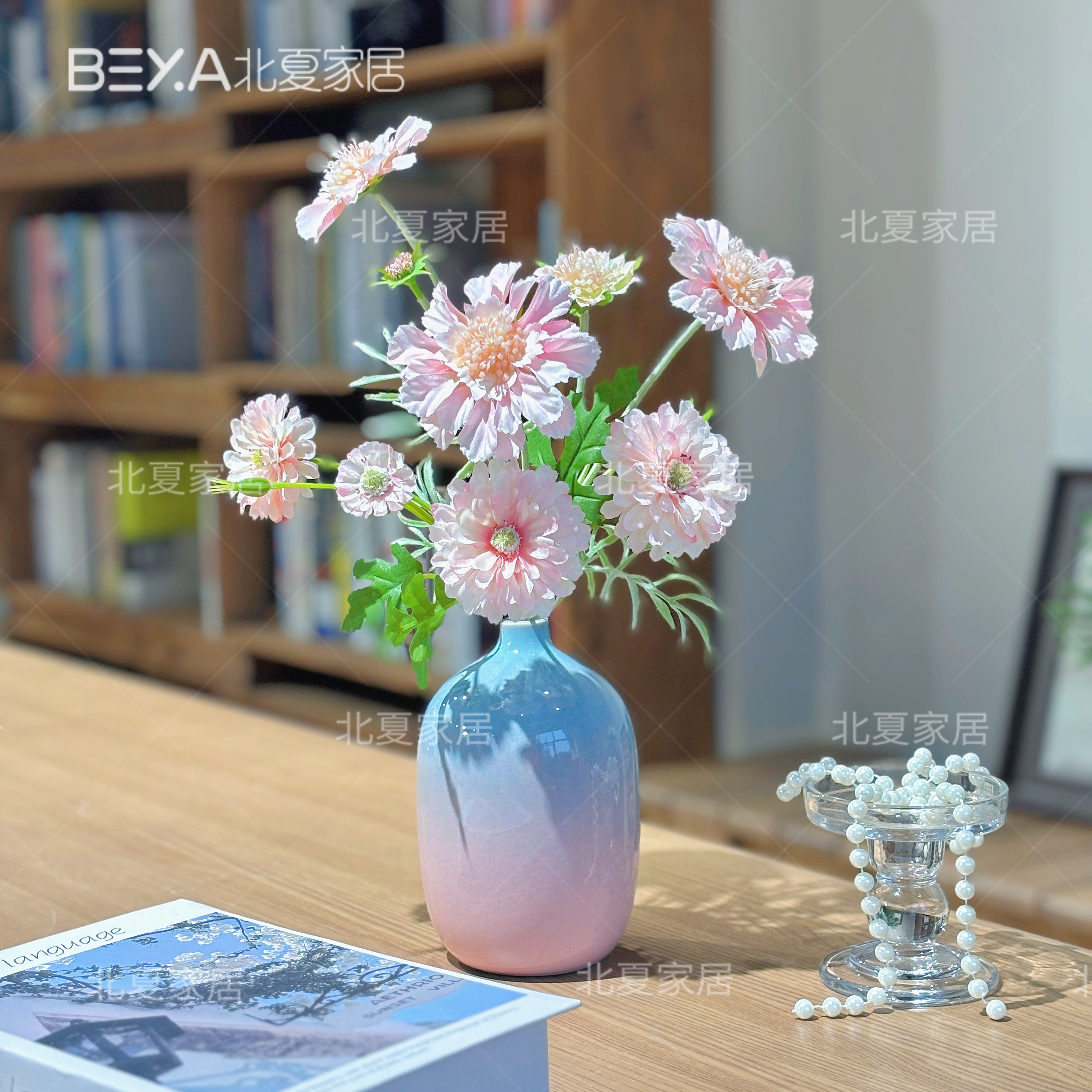 轮峰菊仿真花束客厅茶几插花菊花假花摆件仿生花干花装饰花艺摆设