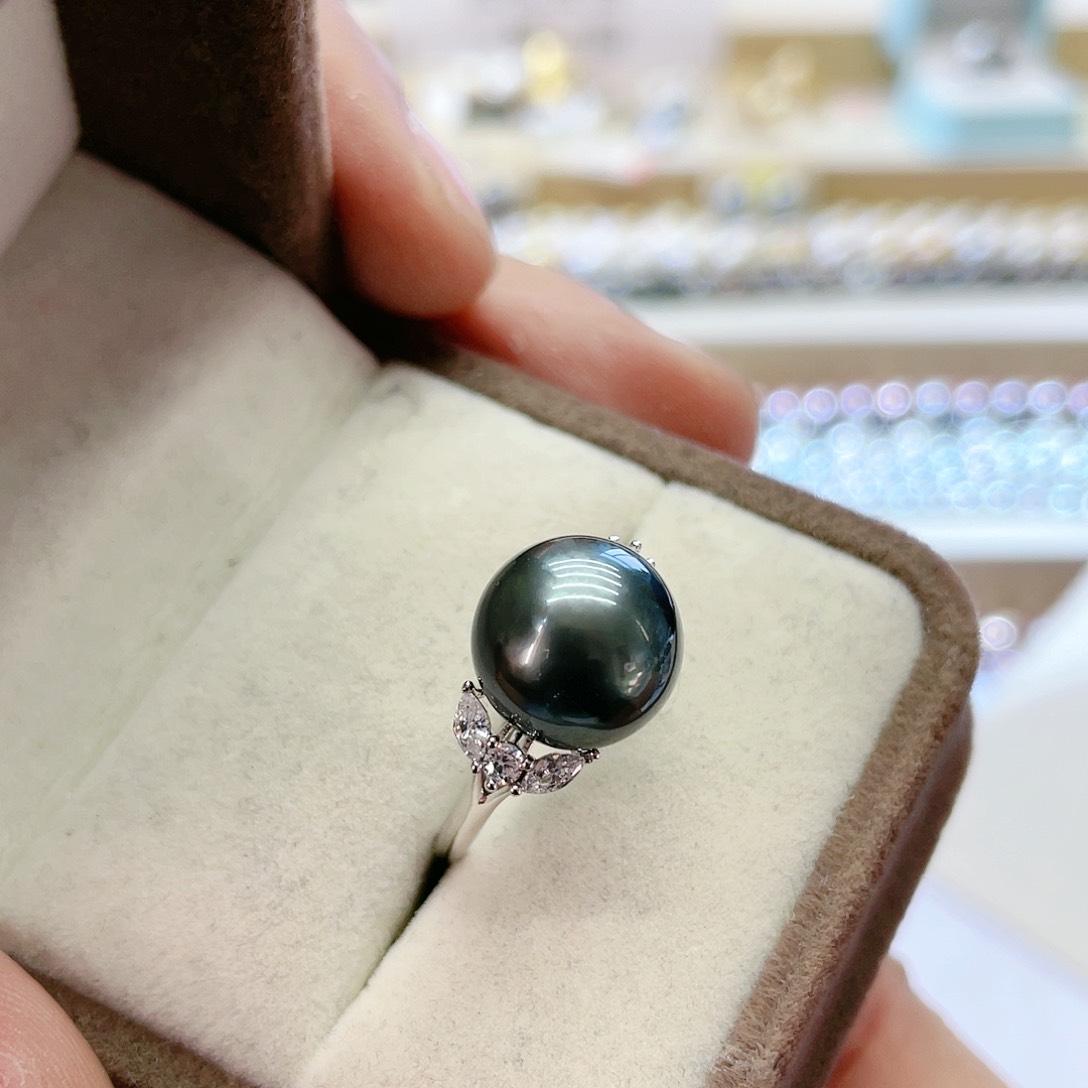 海水珍珠戒指银S925镶嵌