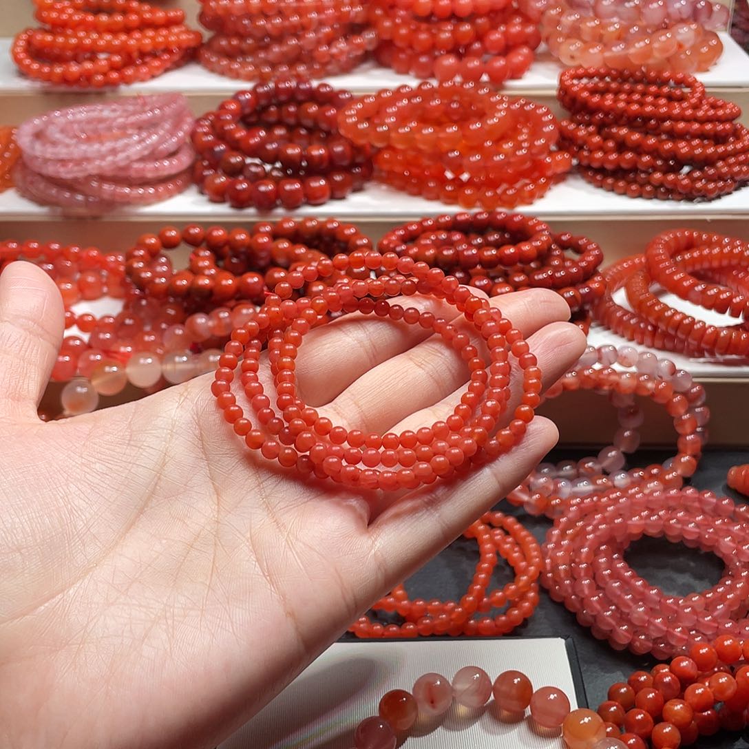 椰***子南红玛瑙未镶嵌手链