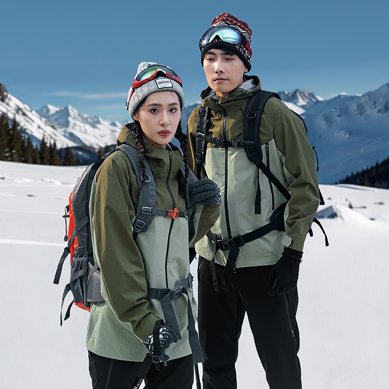 男女防风防水全压胶硬壳冲锋衣158108