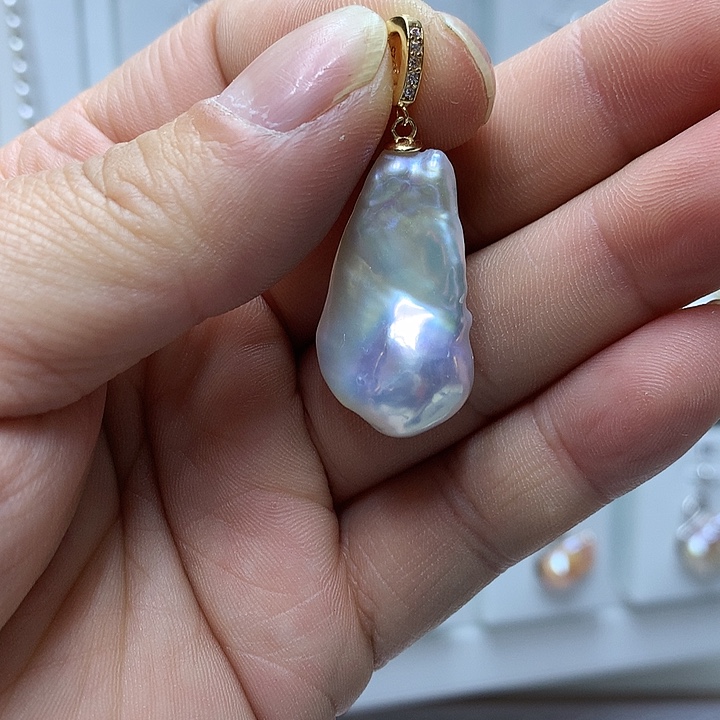 淡水珍珠巴洛克银S925镶嵌