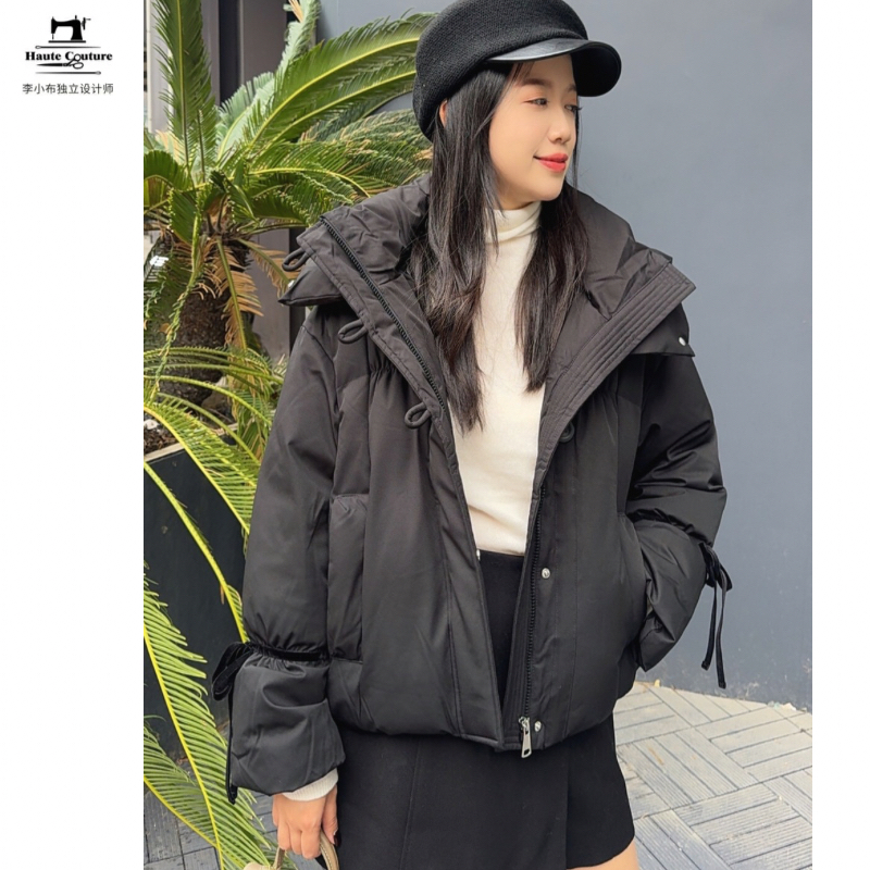 【小爱】短款风格感设计高级连帽鸭绒外套羽绒服