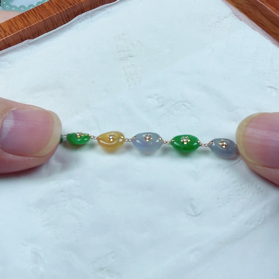 翡翠未镶嵌手链天然缅甸翡翠A货卡9