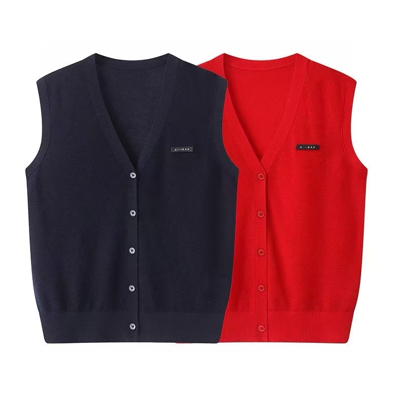 【艾家】商场同款2025夏季新款V领无袖马甲针织衫女背心8046