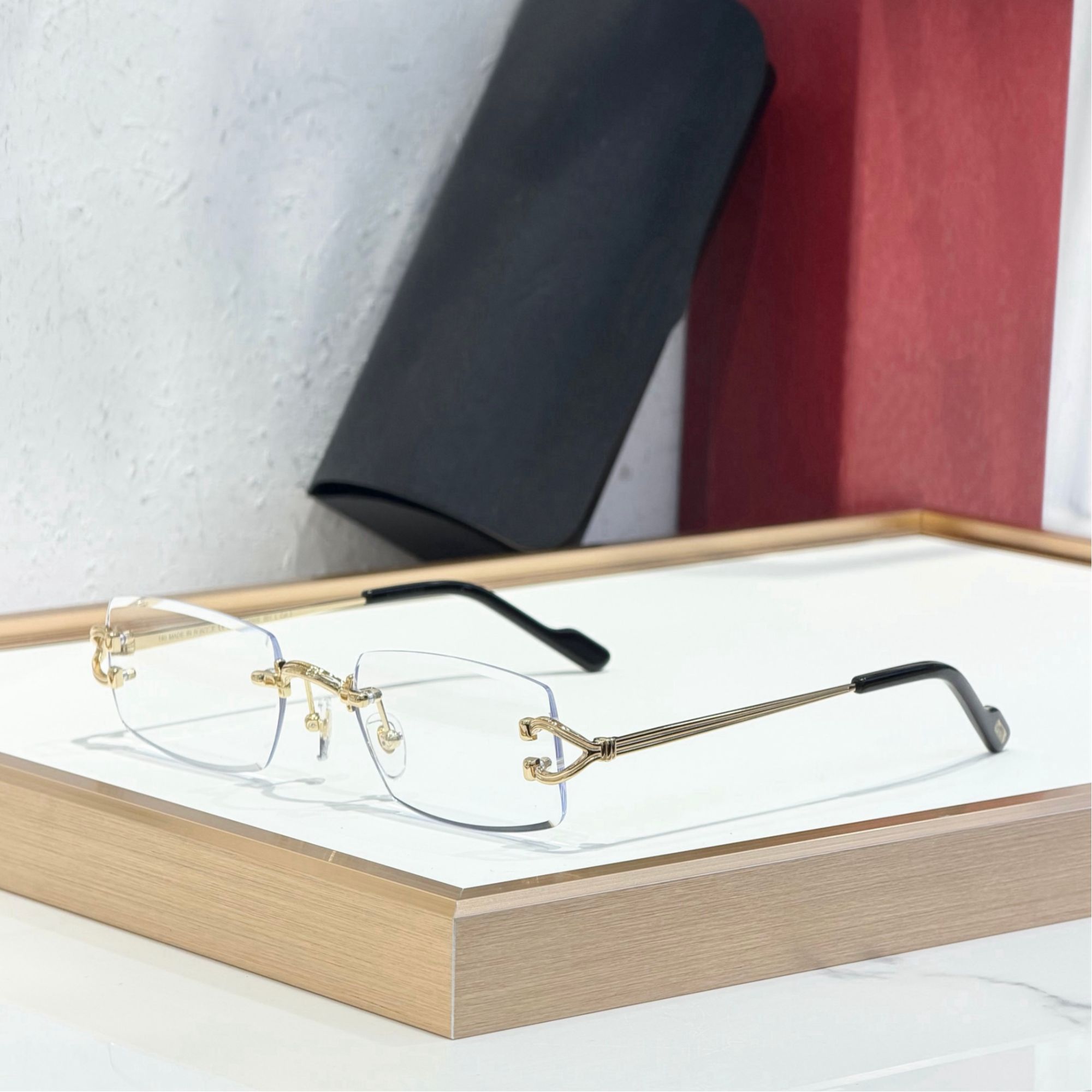 【GD】高端无框纯钛眼镜防蓝光眼镜男女款定制近视眼镜手工时尚