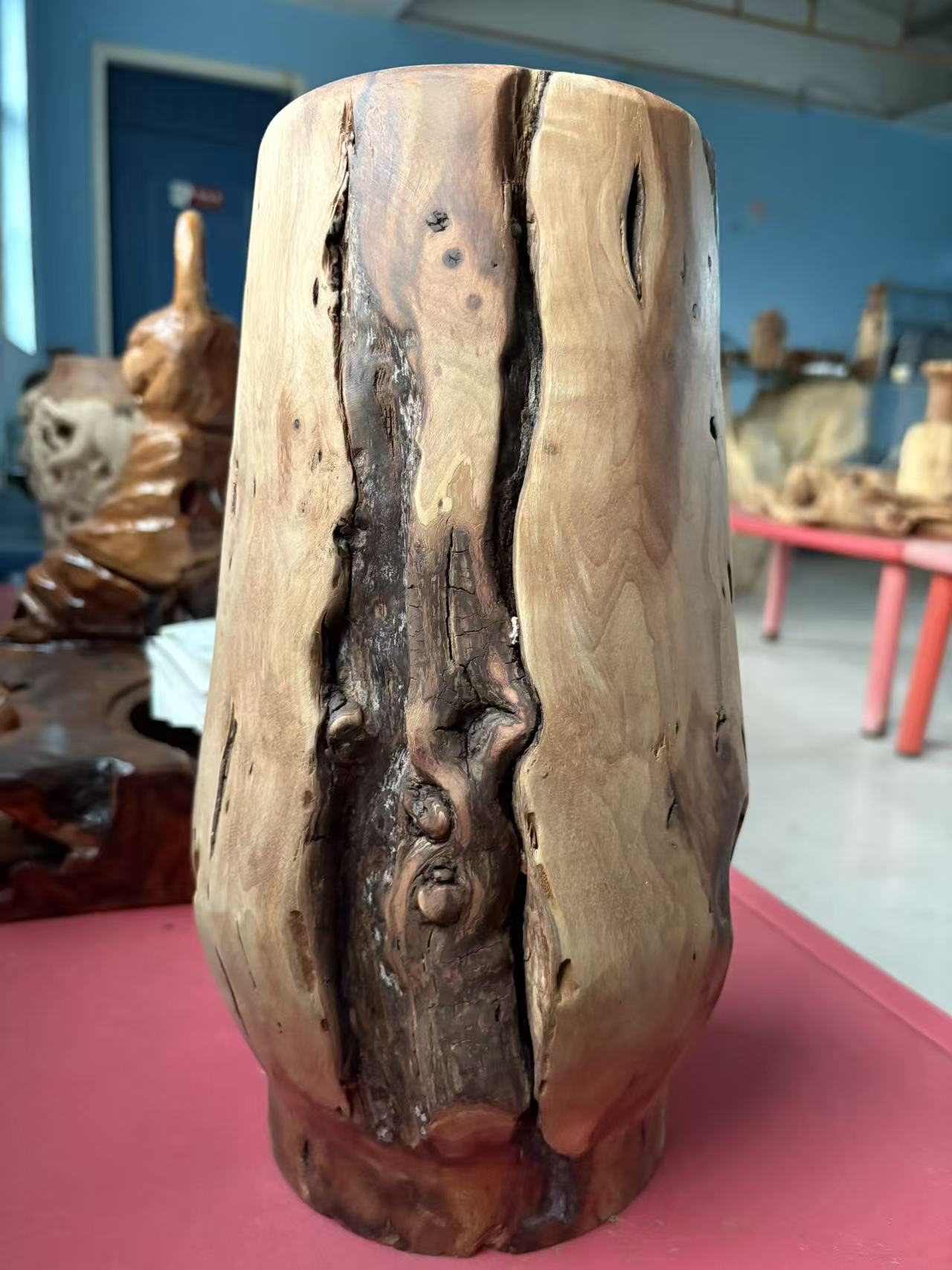 雷击枣木花瓶摆件原木原色