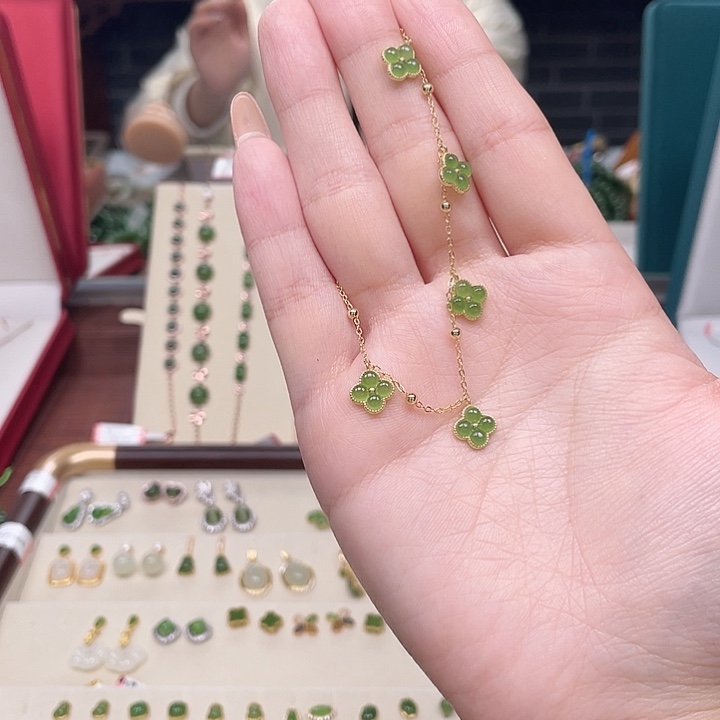 和田玉银S925镶嵌手链