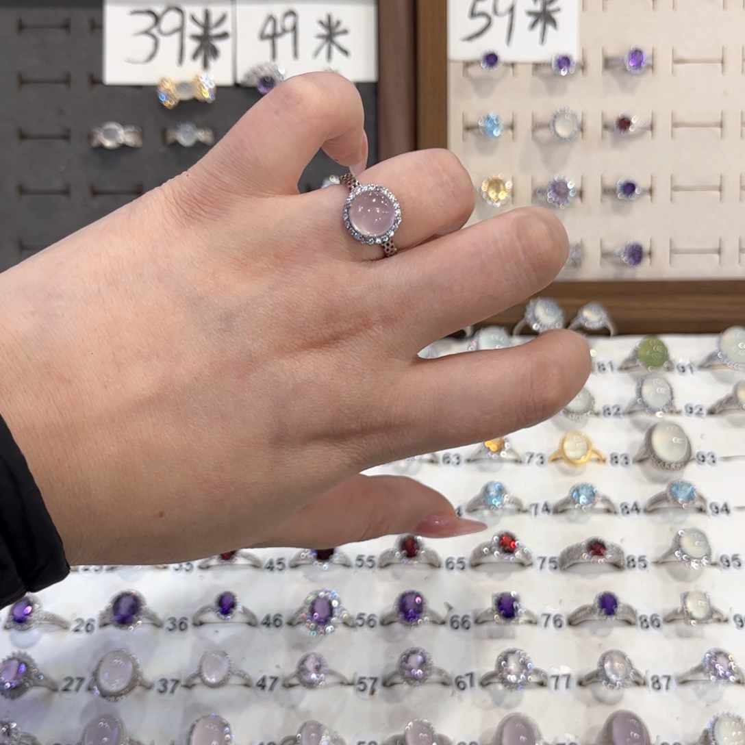 银S925镶嵌岫玉戒指李*甜