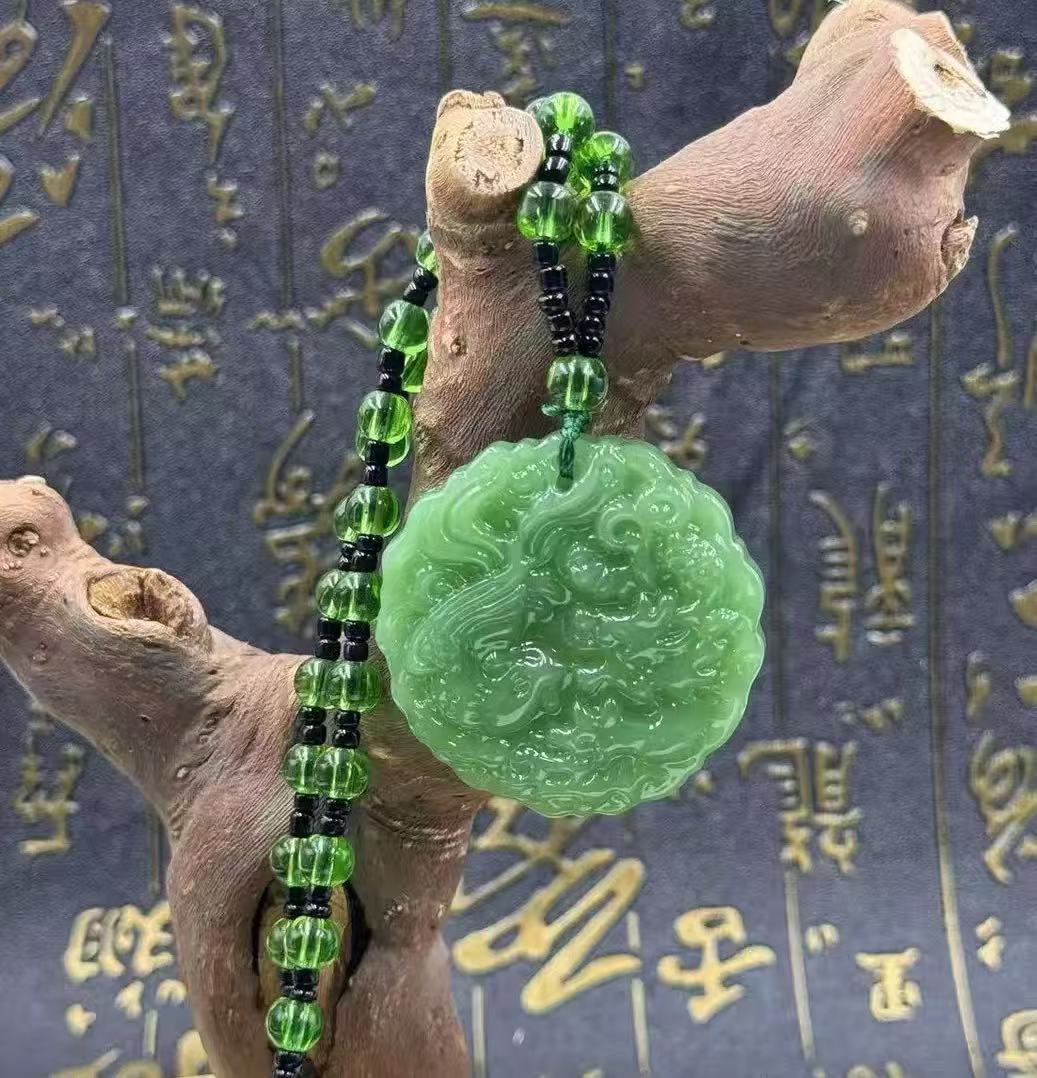 和田玉龙凤呈祥项链（无礼盒）