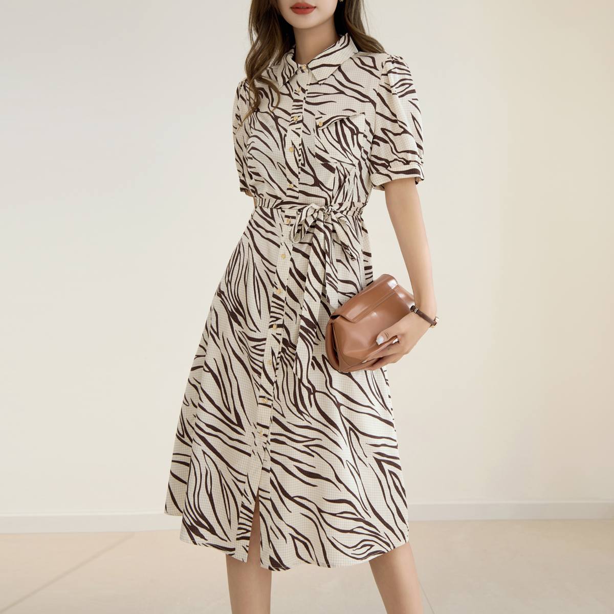 提花真丝桑蚕丝连衣裙2025夏季新款裙子68100