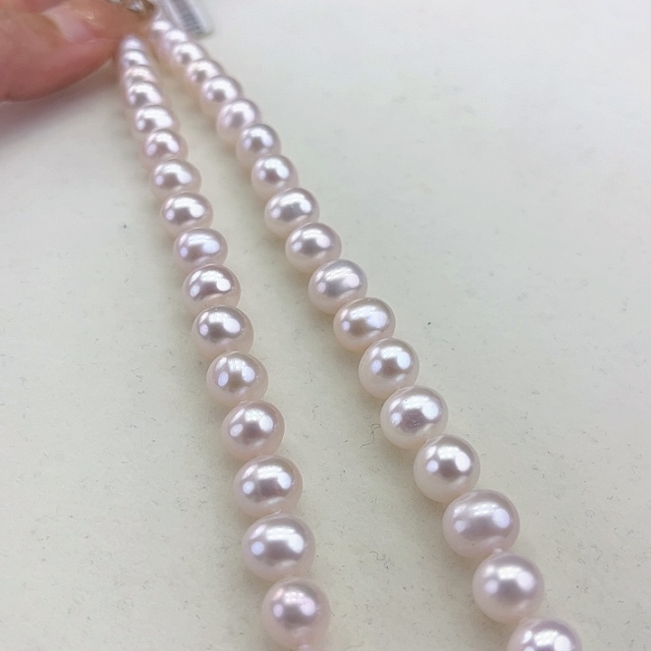 淡水珍珠颈饰银S925镶嵌8-9极光炫彩