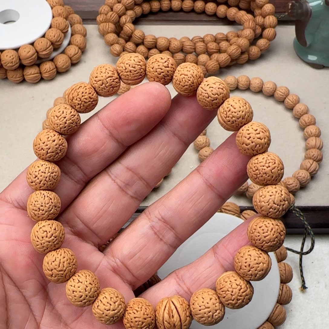 桃核手串12.5尺寸蚂蚁纹