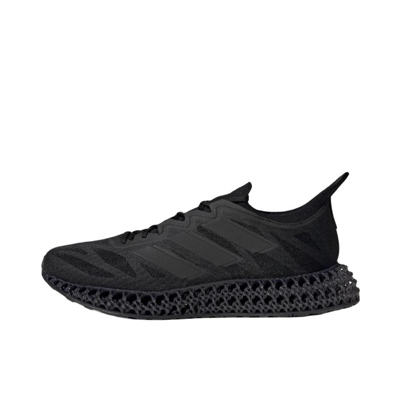 adidas Running 4D中底舒适潮流低帮跑步鞋 男款 黑灰色IG8985
