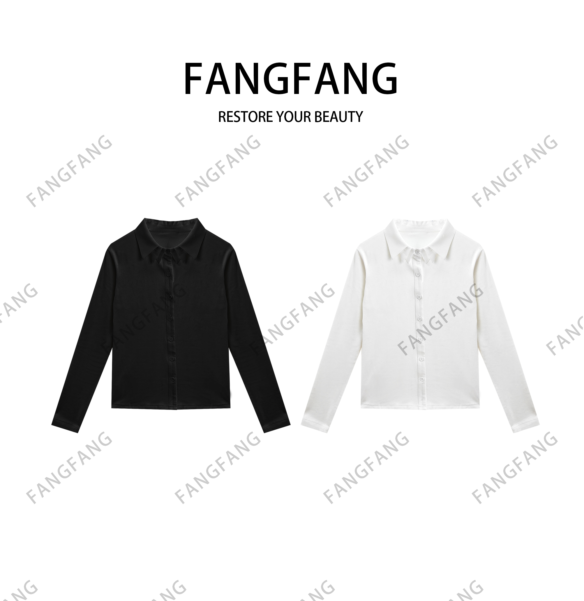 F.F高街风透气长袖衬衫韩版百搭女款秋冬款打底衫3099