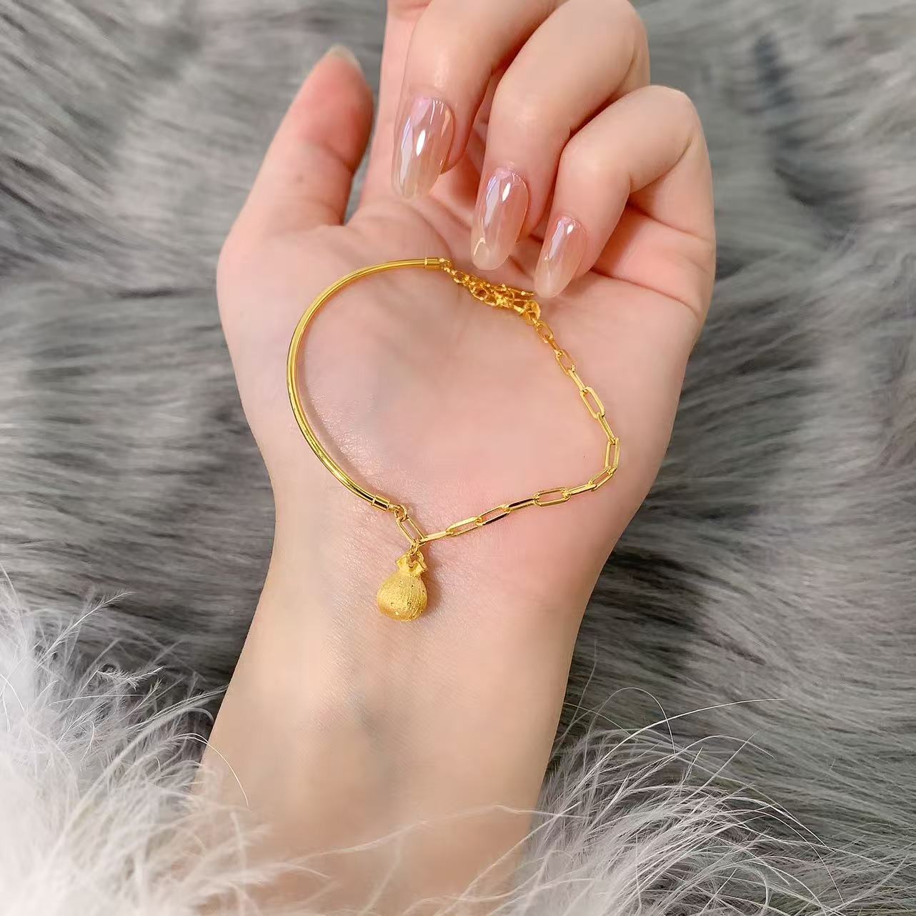 【伟新源】足金999 5G工艺 福袋半镯链5.8克