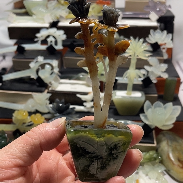 蛇纹石玉合金发饰