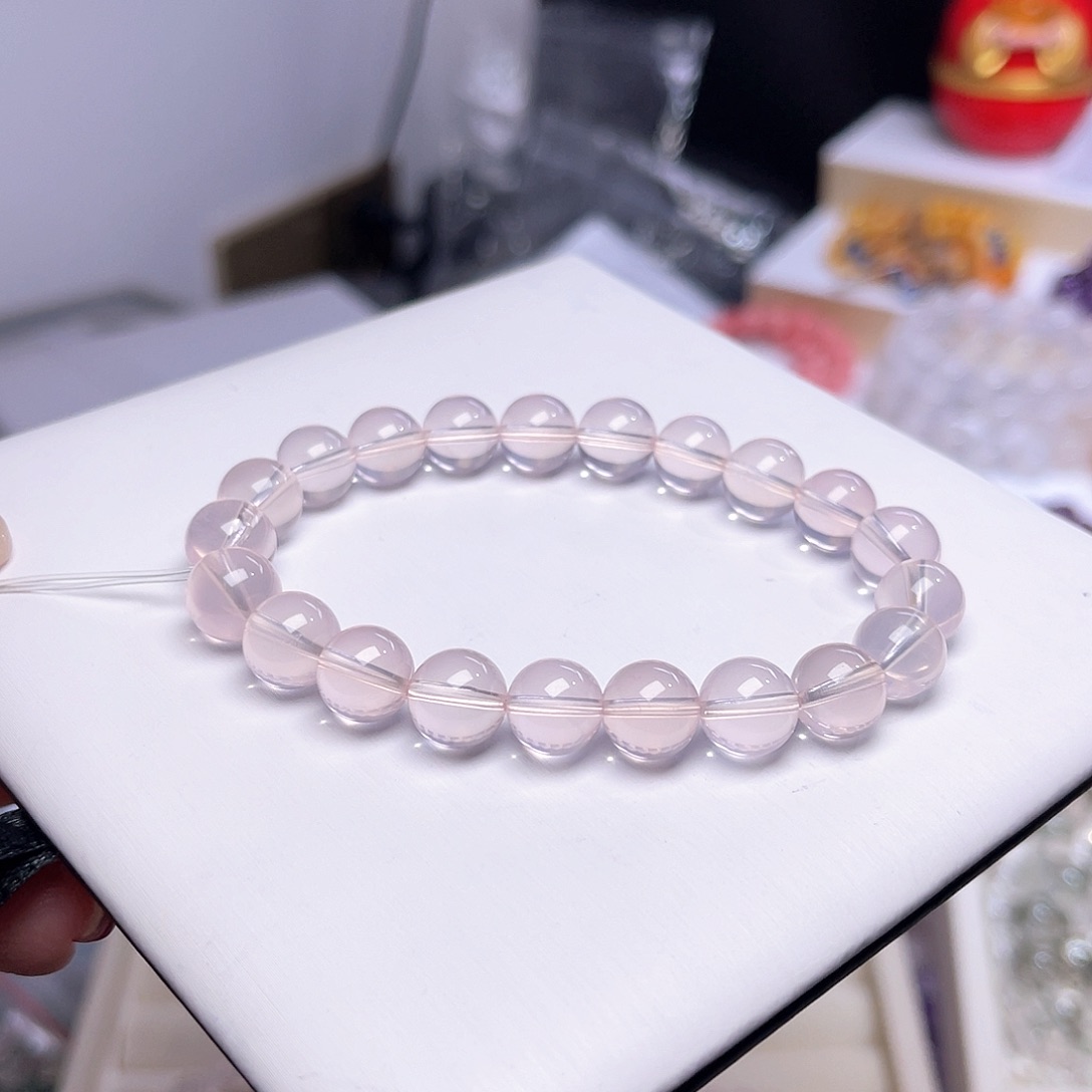 水晶手串未镶嵌曲**饼天然水晶9mm