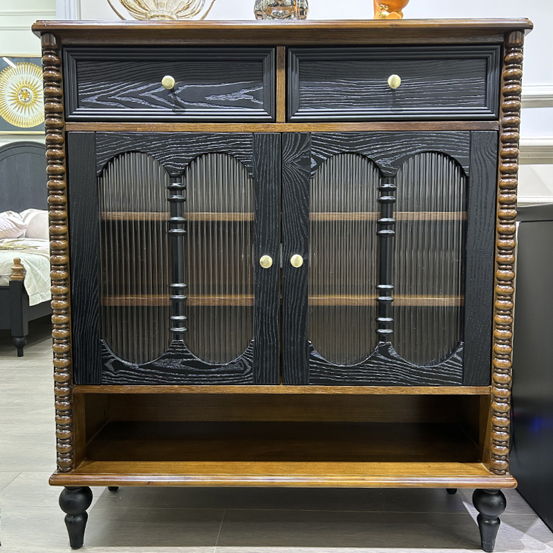 美式风鞋柜入户玄关柜法式复古客厅装饰储物柜边柜1000*350*1120