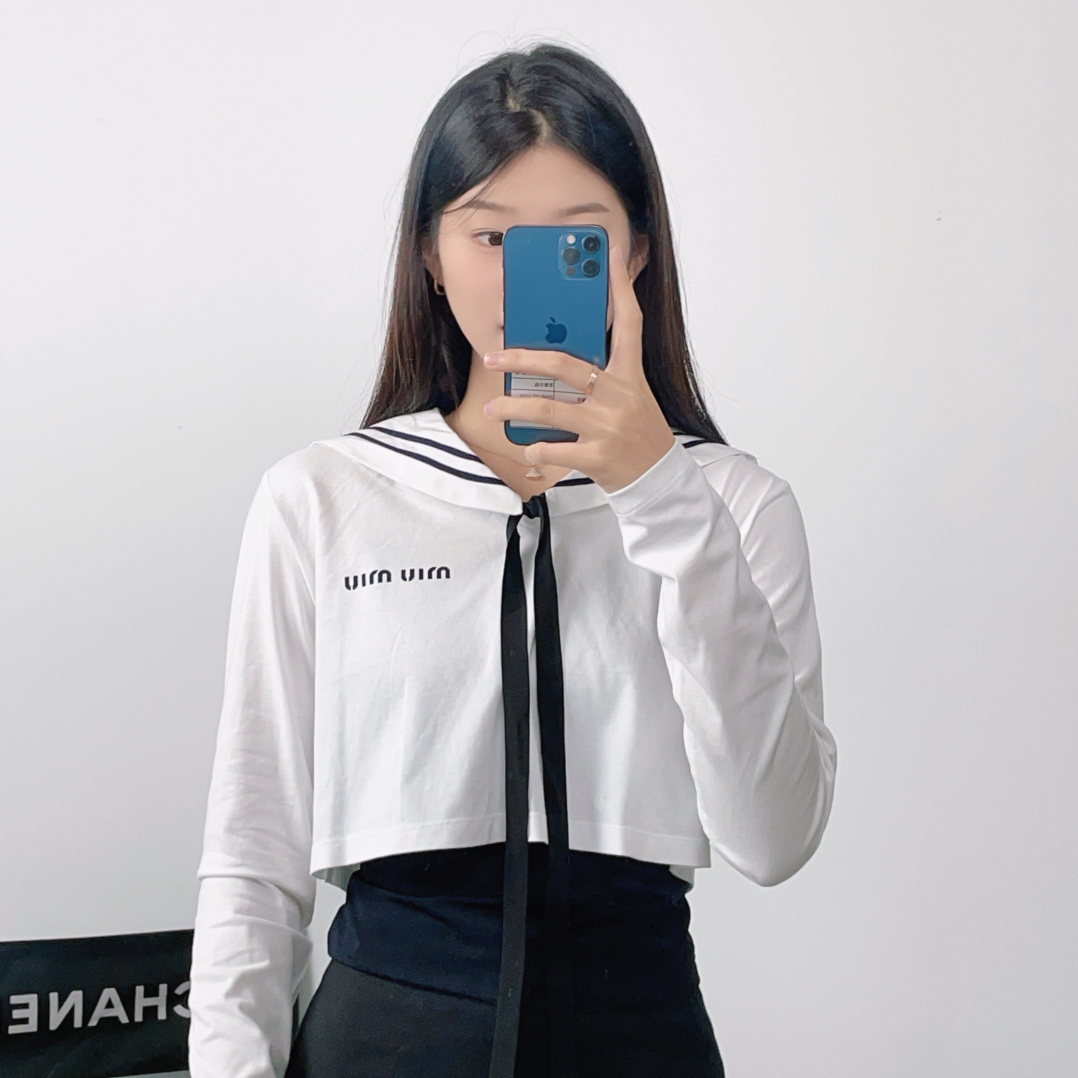 95新 MIU MIU/缪缪 海军领短袖xs码/250829SYNSJ09