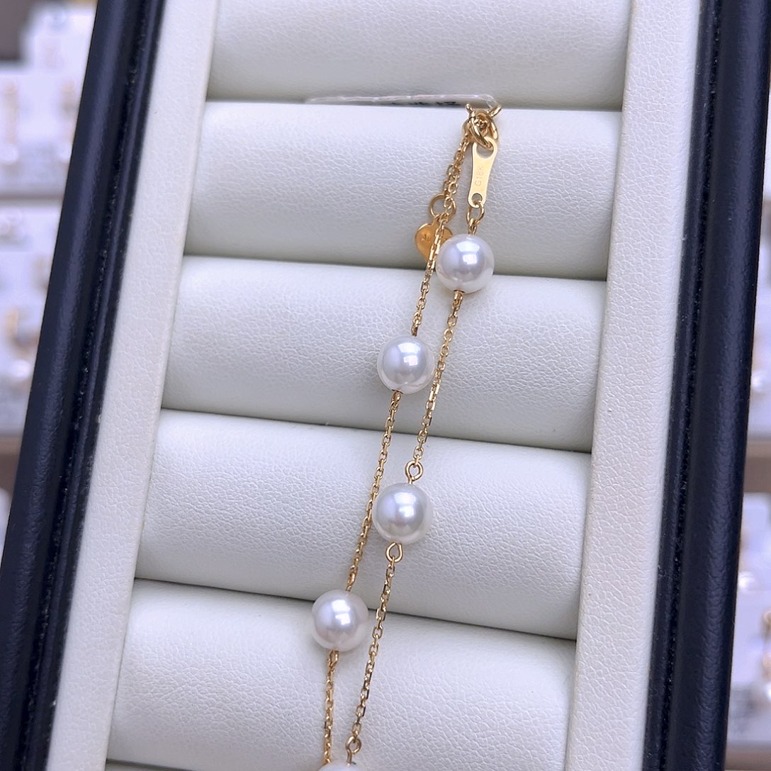 海水珍珠手链18K金镶嵌