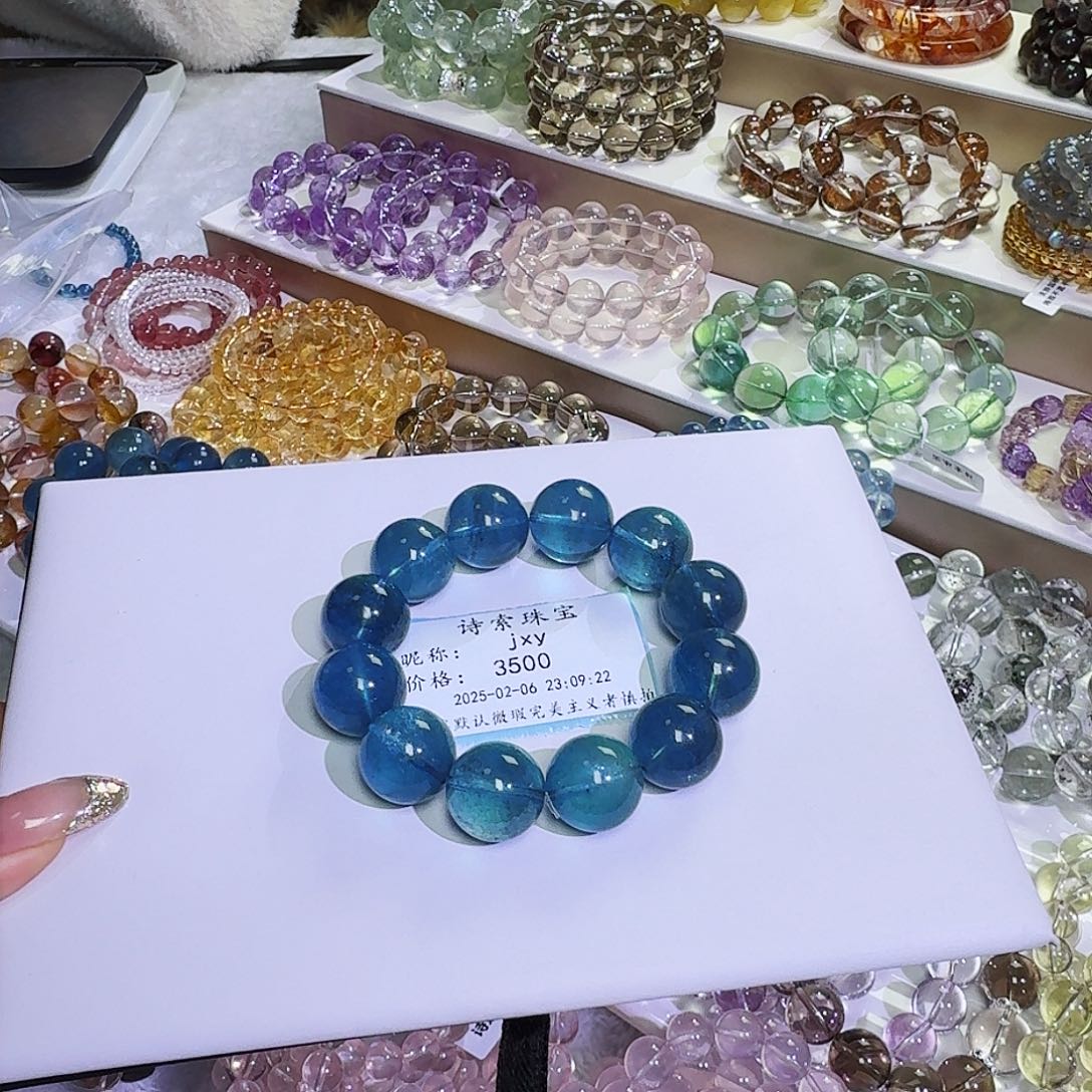 水晶手链未镶嵌j*y魔鬼蓝绿17