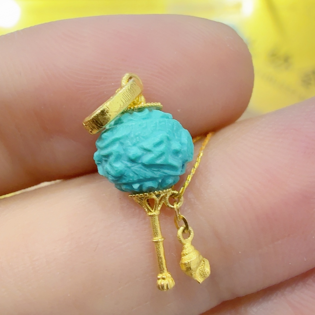 绿松石18K金镶嵌配饰