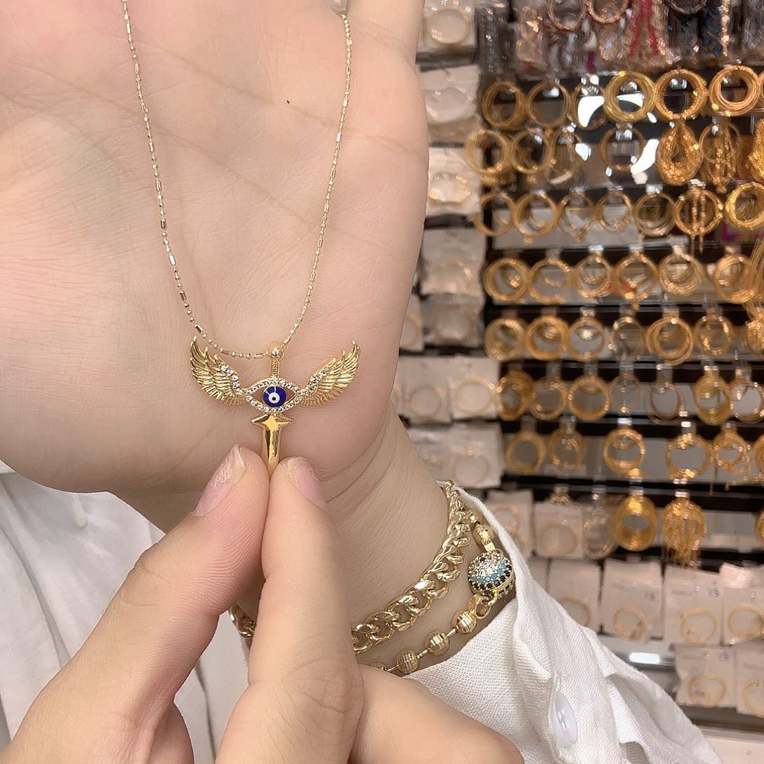 花岗石铁合金锡合金铁合金翅膀项链888