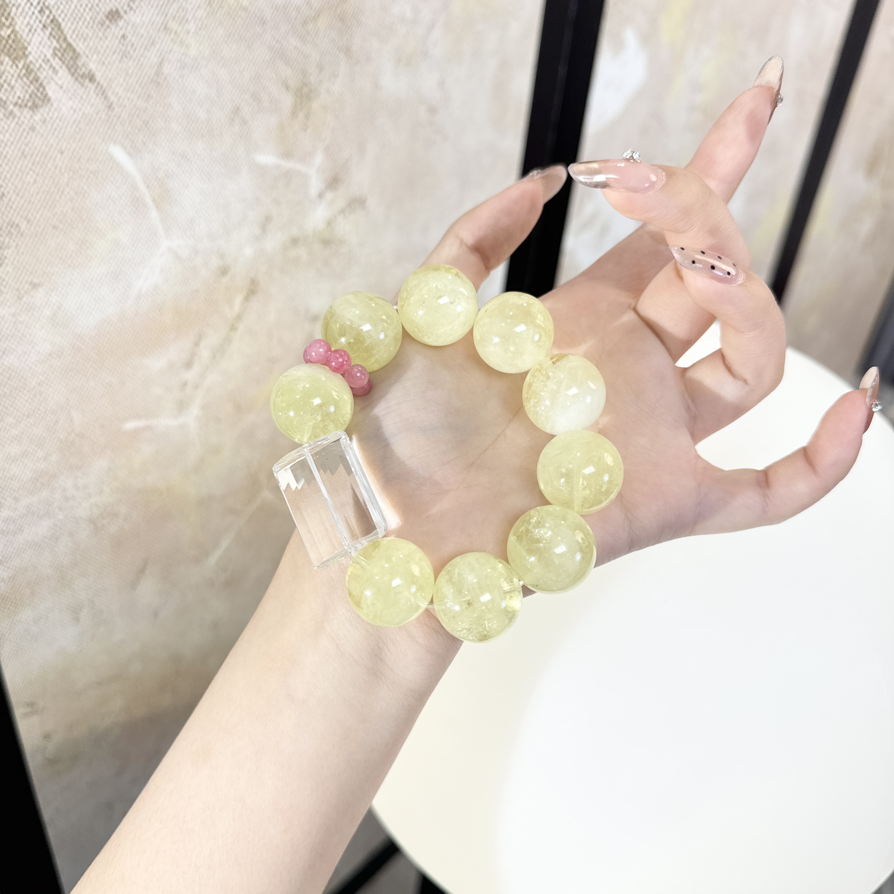 *小奶黄*天然水晶手串