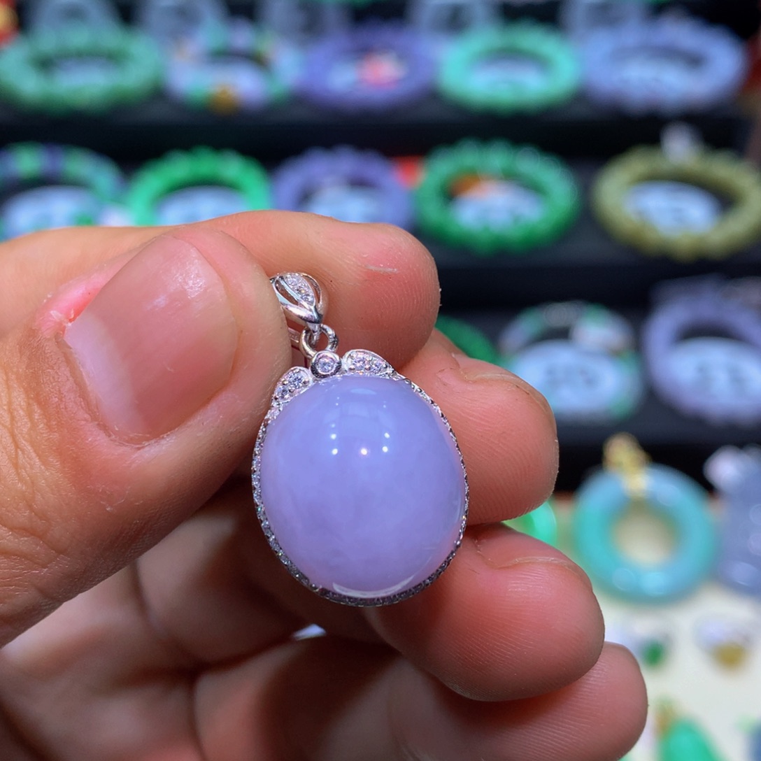 翡翠银S925镶嵌颈饰