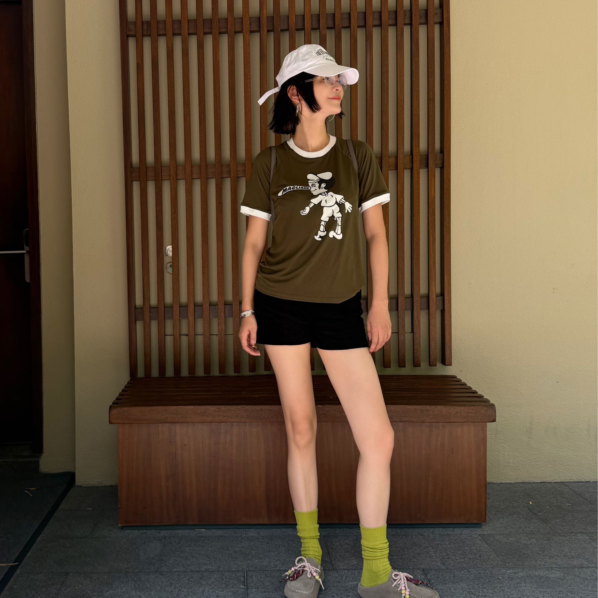 MAGLIANO 25SS春季新款BRITPOP匹诺曹印花圆领插肩短袖T恤女 IINC