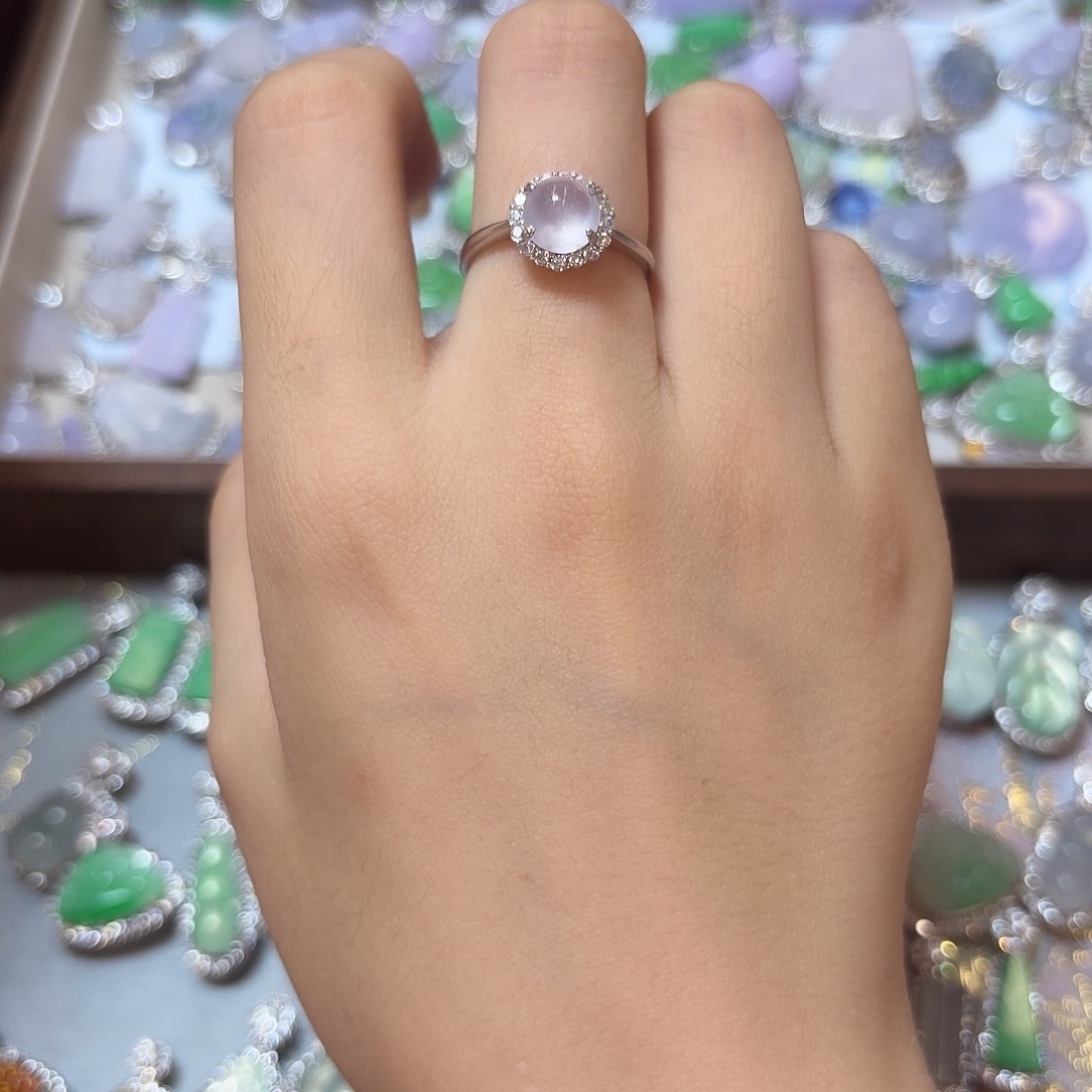 *****翡翠银S925镶嵌戒指66