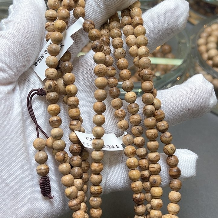沉香手串达拉干古董老料5mm➕虎斑
