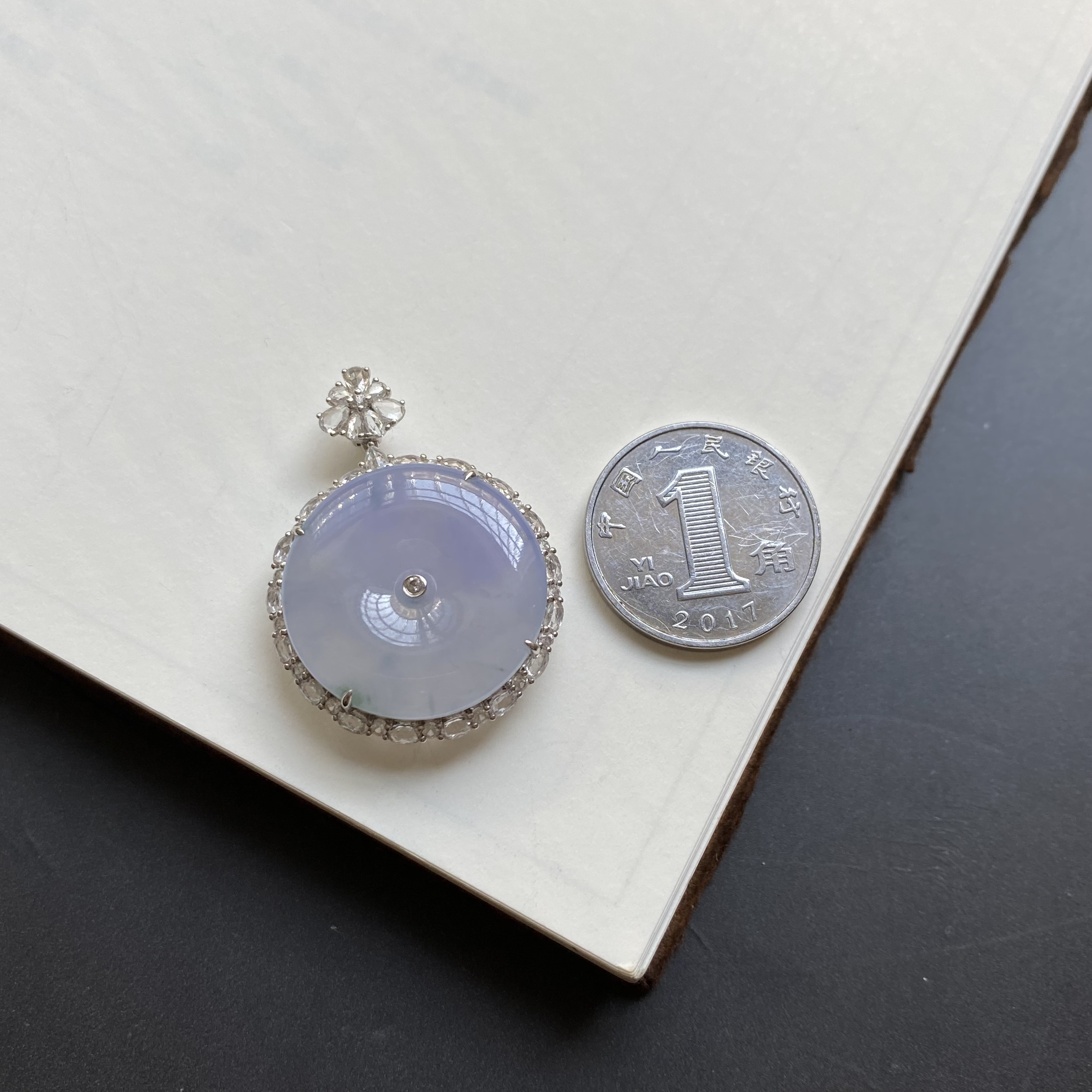 也木西翡翠成品18K金镶冰紫平安扣hss0122