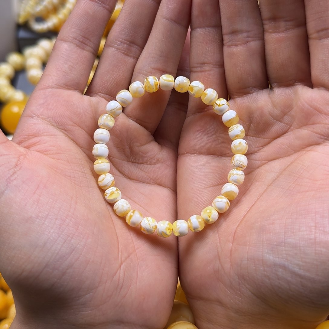 琥珀珠宝奇石未镶嵌7mm