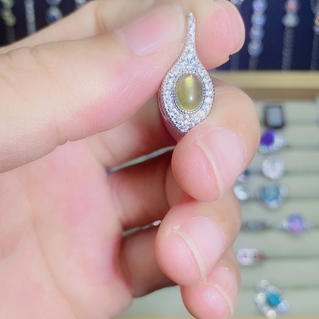 吊坠(不含链)银S925镶嵌水晶